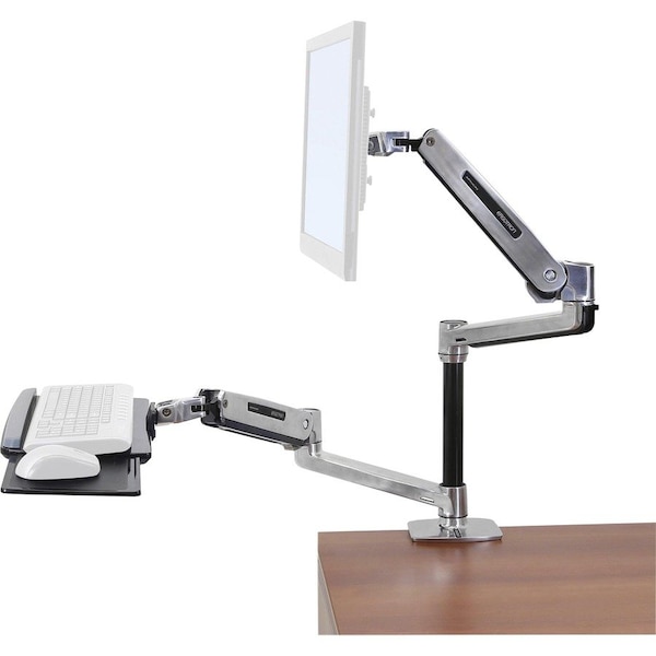 Ergotron Desk Mount System, 2 Arms, Keyboard Tray, Extension 33", AM